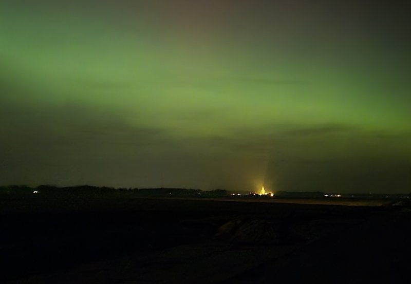 20-01-26 Het noorderlicht boven Onstwedde 19-01-2026. Foto: Gert Sterenborg